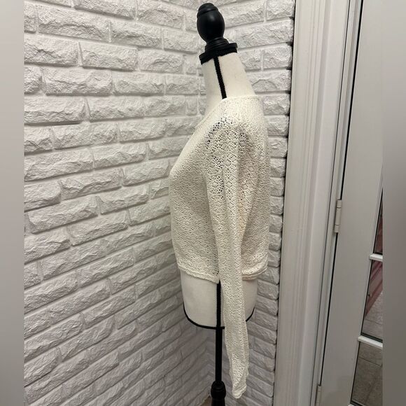 Saturdays NYC Peii Cotton Mesh Long Sleeve Top in Ivory - Picture 7 of 10